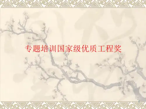 专题培训国家级优质工程奖PPT课件