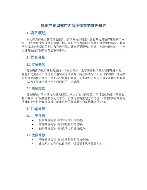 房地产策划推广之商业街营销策划报告