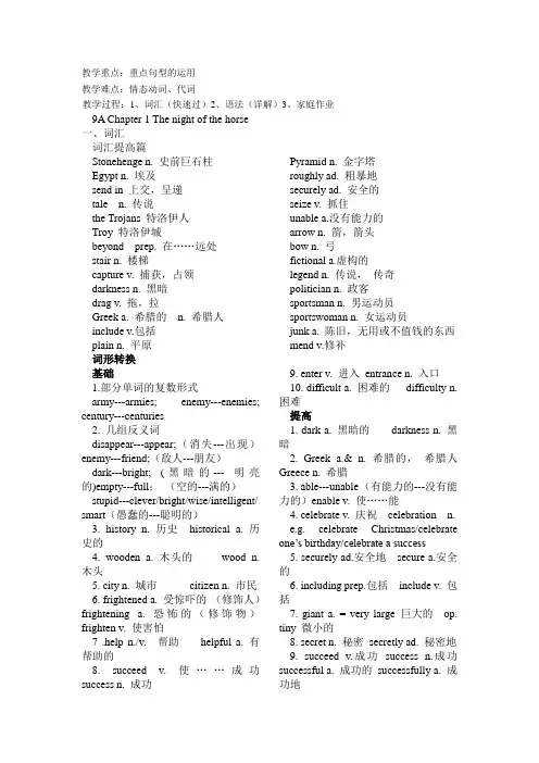 上海牛津英语AUnit知识点和语法点配练习