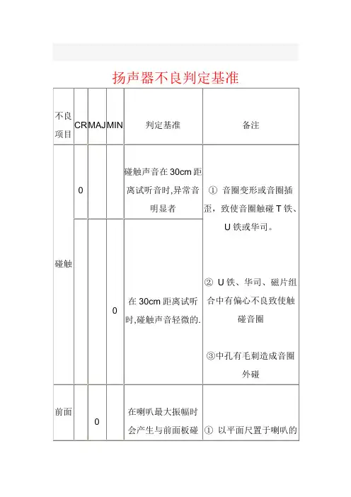 喇叭不良分析原因