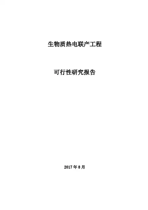 生物质热电联产项目可行性研究报告(完全版)