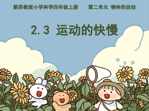 苏教版 四年级上册科学  运动的快慢