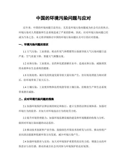中国的环境污染问题与应对