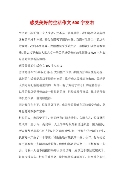 感受美好的生活作文600字左右