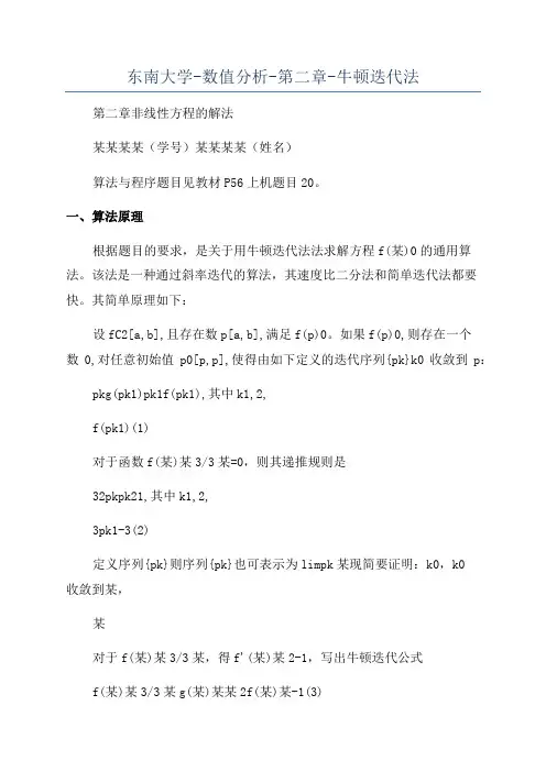 东南大学-数值分析-第二章-牛顿迭代法