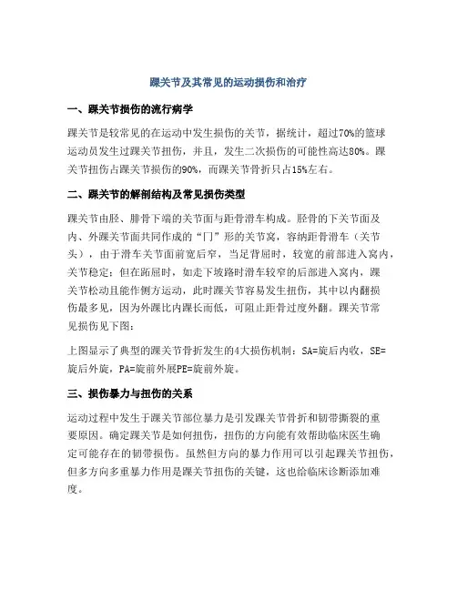 踝关节及其常见的运动损伤和治疗