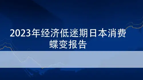 2023年经济低迷期日本消费蝶变报告