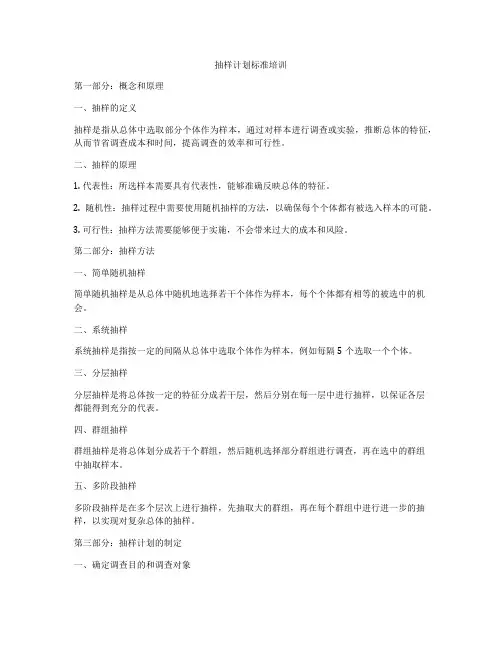 抽样计划标准培训
