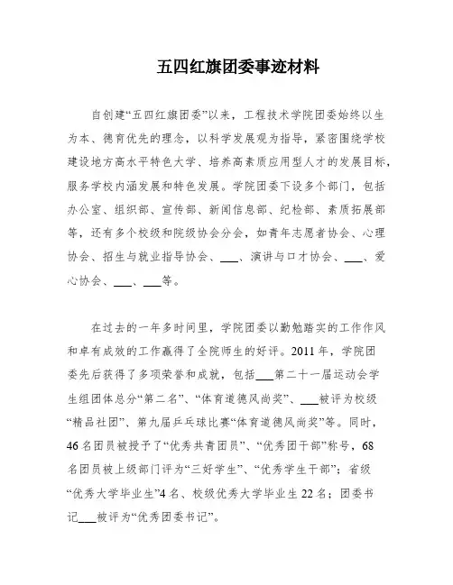 五四红旗团委事迹材料