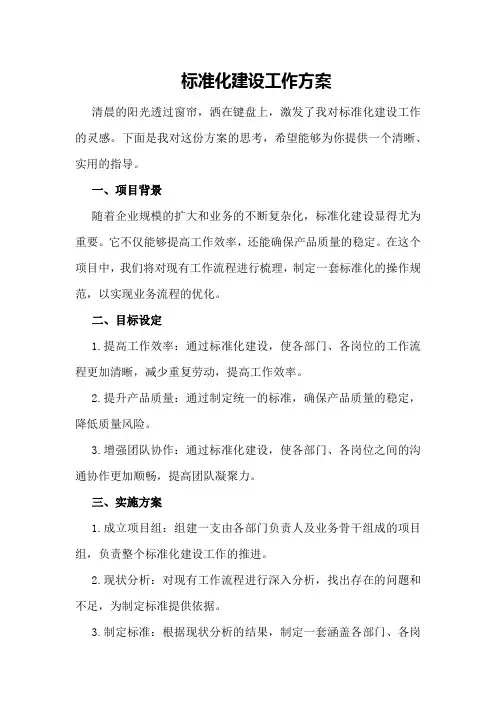 标准化建设工作方案
