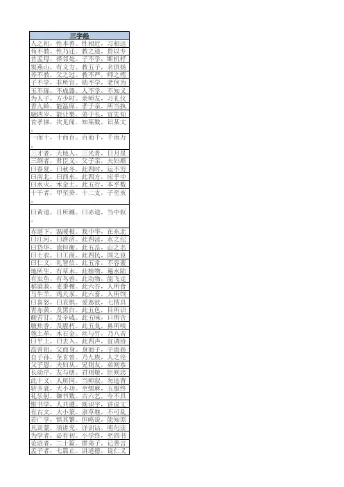 三字经及译文