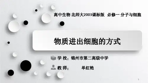 高中生物必修1《第3章细胞的物质代谢第1节细胞内外的物质交换三物质进出细胞...》195北师大PPT课件
