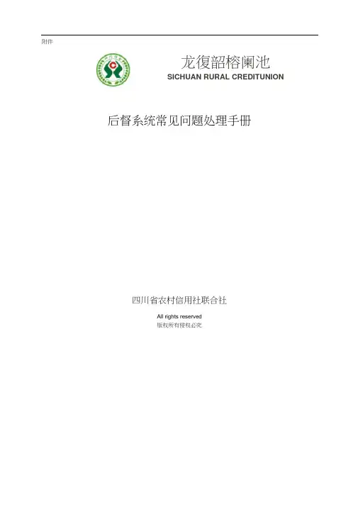 后督系统常见问题处理手册