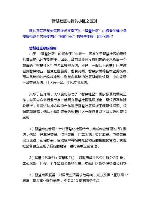 智慧社区与智能小区之区别