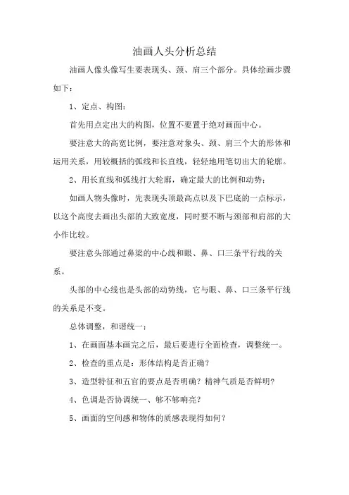 油画人头分析总结