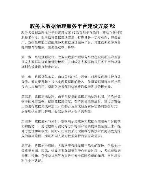 2023-政务大数据治理服务平台建设方案V2-1