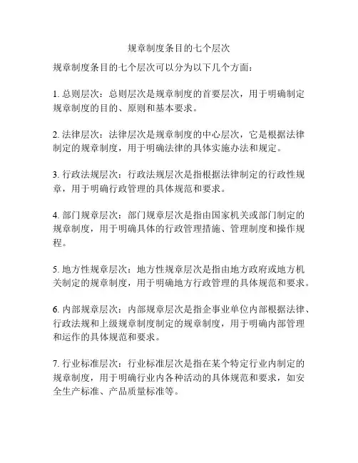 规章制度条目的七个层次