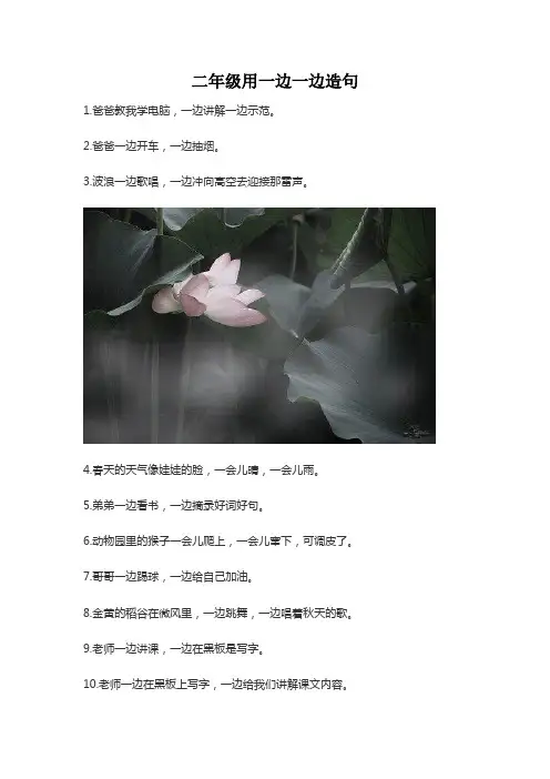 二年级用一边一边造句