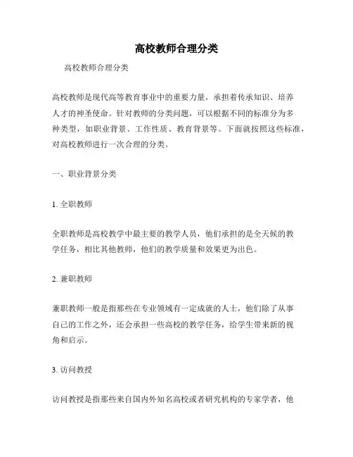 高校教师合理分类