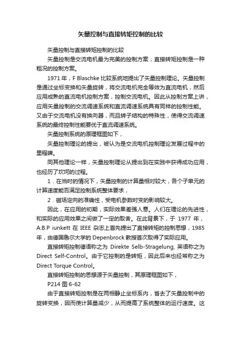 矢量控制与直接转矩控制的比较