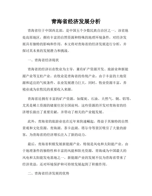 青海省经济发展分析