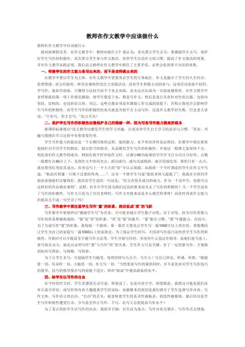 教师在作文教学中应该做什么