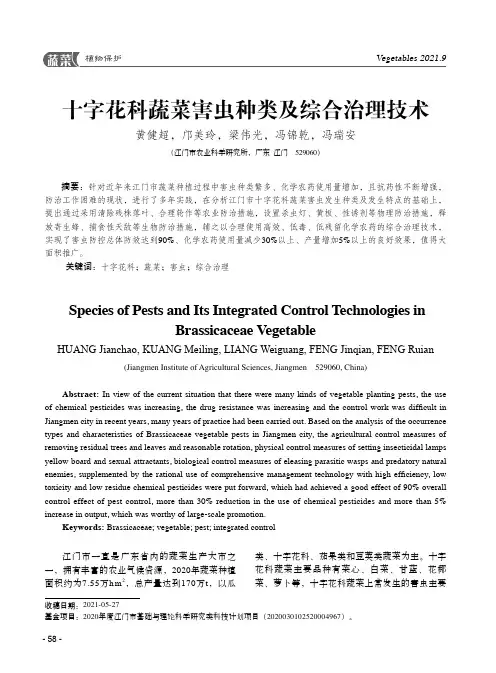 十字花科蔬菜害虫种类及综合治理技术