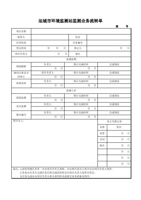 业务流转单