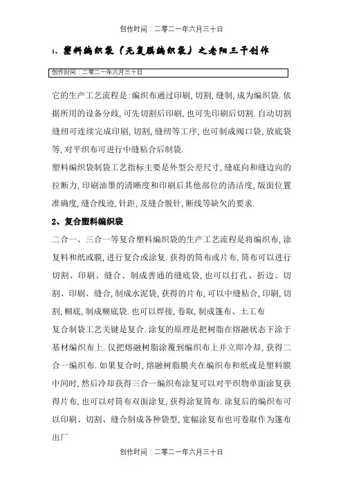 编织袋生产工艺流程