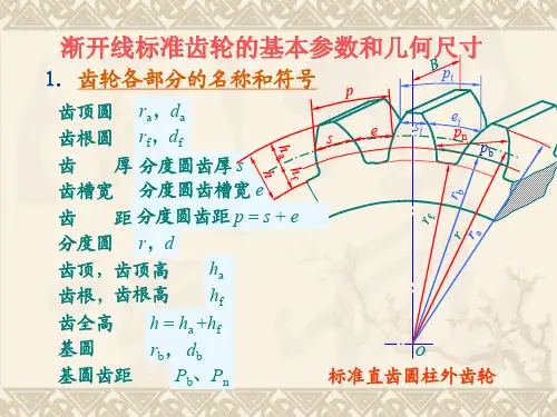 渐开线标准齿轮的基本参数和几准齿轮的基本参数和几何尺寸准齿轮的