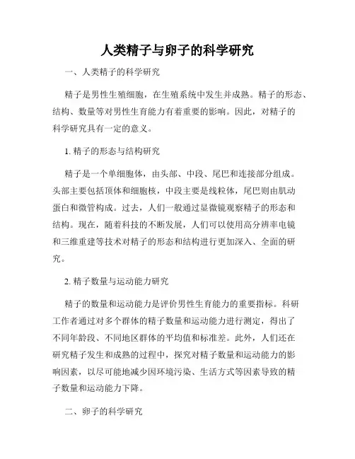 人类精子与卵子的科学研究