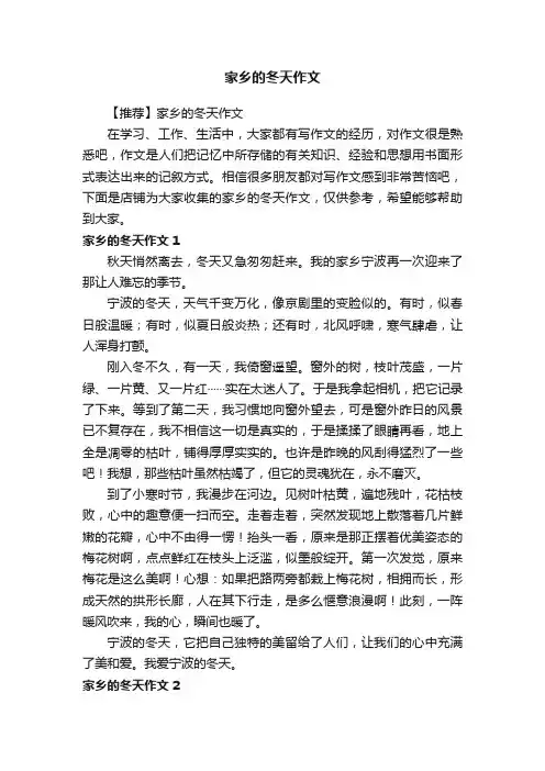 家乡的冬天作文