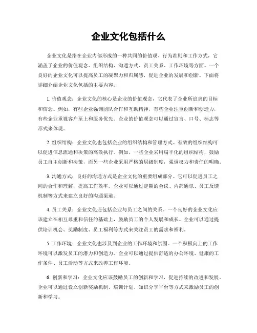 企业文化包括什么