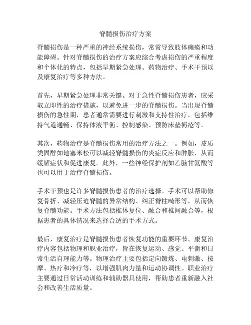 脊髓损伤治疗方案