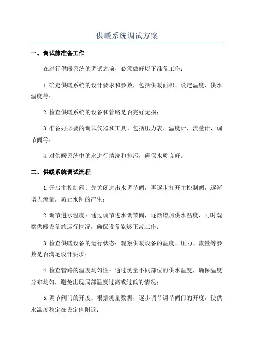 供暖系统调试方案