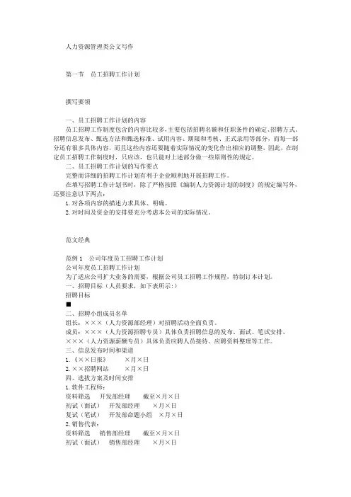 工作必备：人力资源管理类公文大全