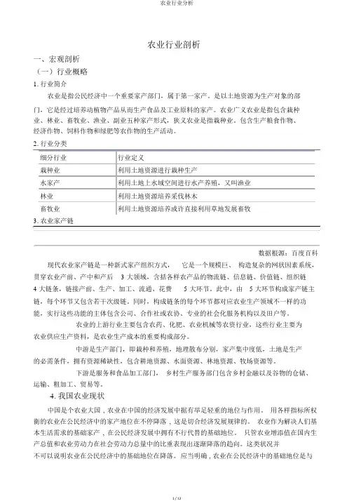农业行业分析