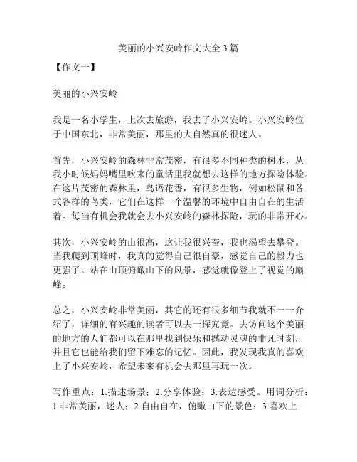 美丽的小兴安岭作文大全3篇