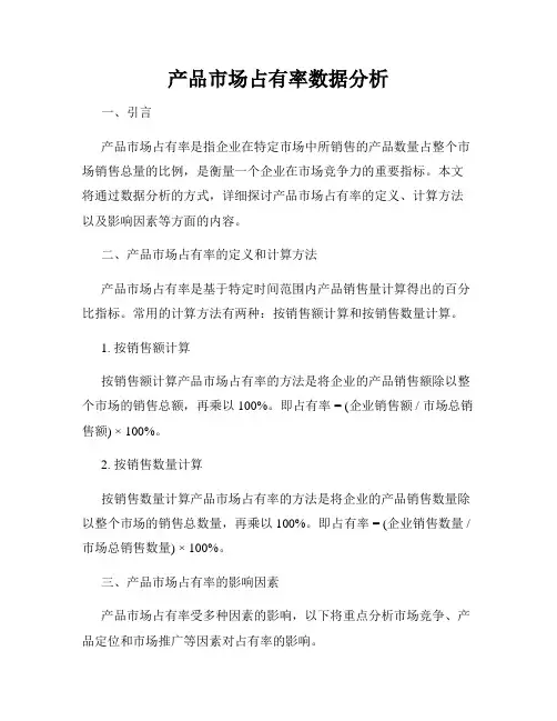 产品市场占有率数据分析