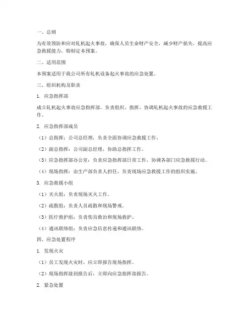 轧机起火应急预案
