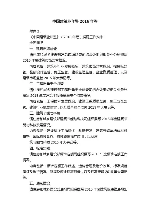 中国建筑业年鉴2016年卷