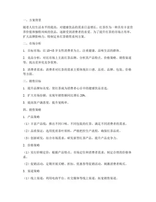 红茶销售系列方案