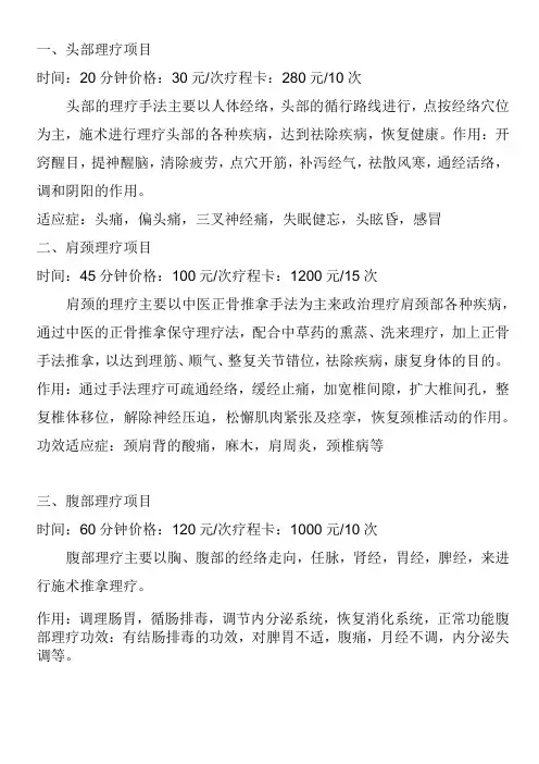 中医理疗项目