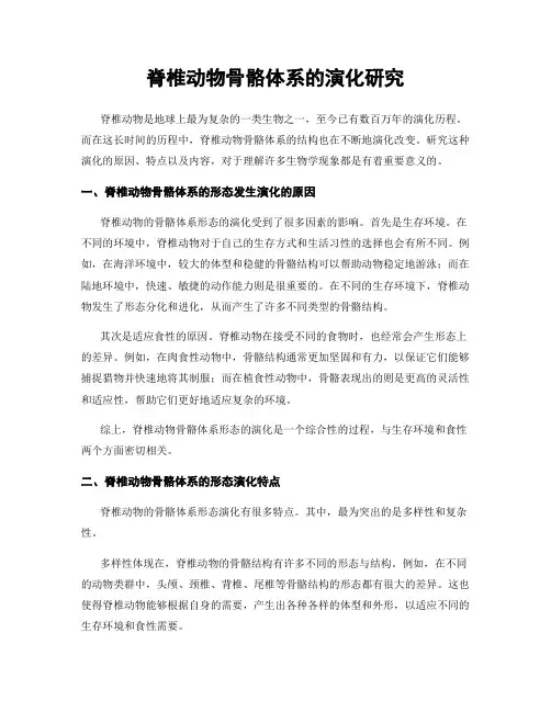 脊椎动物骨骼体系的演化研究