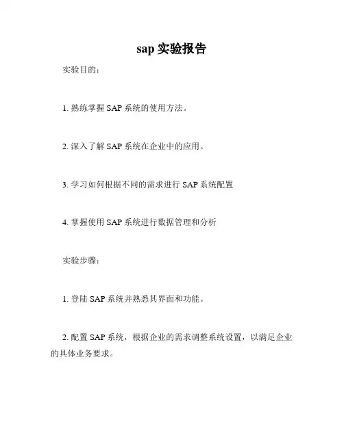 sap实验报告