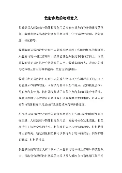 散射参数的物理意义