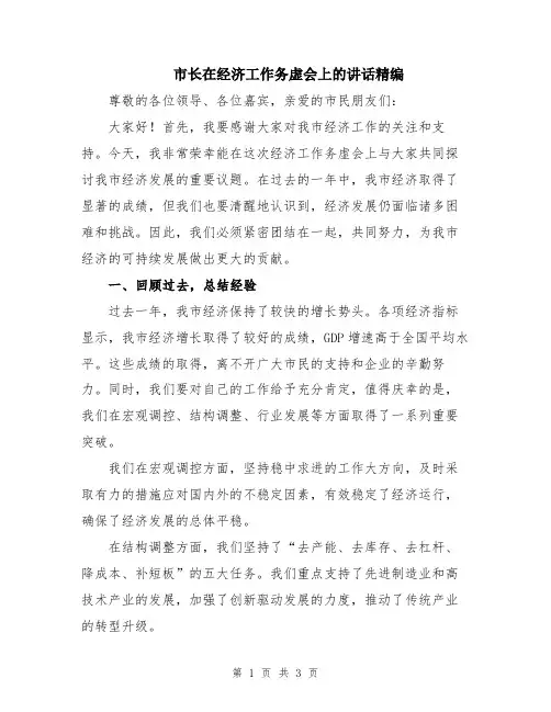 市长在经济工作务虚会上的讲话精编