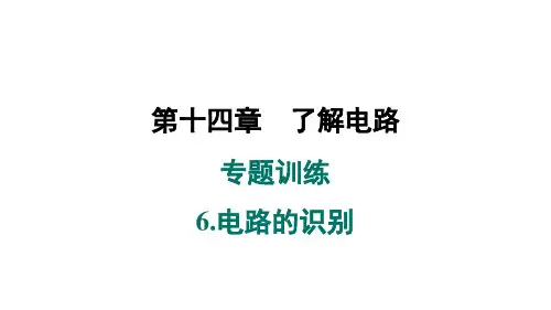 第十四章+了解电路+专题训练6.电路的识别+课件+2024-2025学年沪科版物理九年级全一册