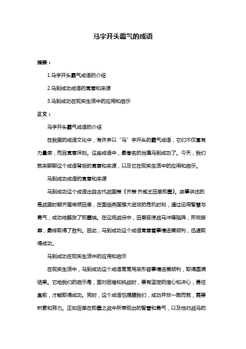 马字开头霸气的成语