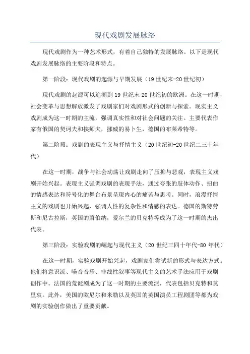 现代戏剧发展脉络